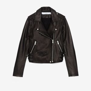 IRO ASHVILLE short lambskin jacket. Slim fit size 40 black